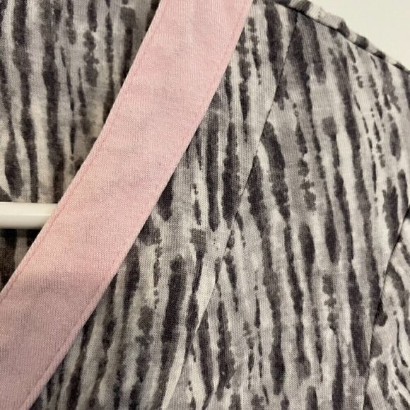 SIMPLY VERA VERA WANG 1/2 Sleeve "Maxi" Caftan Gray White Long Nightgown Pajamas - Picture 11 of 16